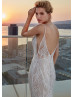 Heavily Beaded Lace Sexy Wedding Dress With Long Train Heavily Beaded Lace Sexy Wedding Dress With Long Train